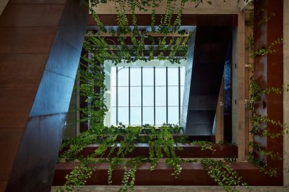 View up atrium of Midtown Workplace