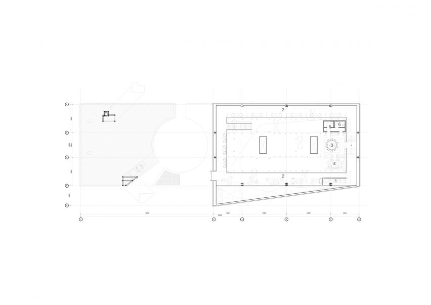 First floor plan of The Relic Shelter by Neri&Hu