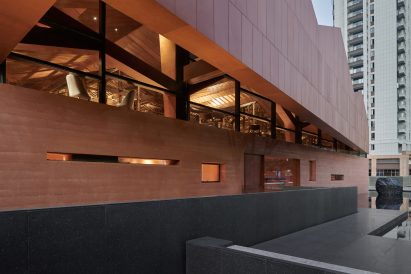 Exterior image of the copper-clad walls of The Relic Shelter