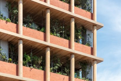Cedar-log columns