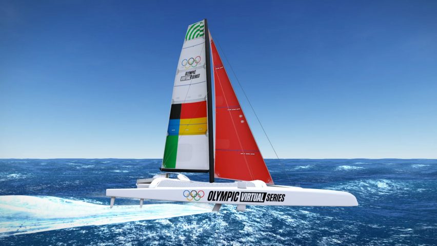 A colourful sailing boat in the sea