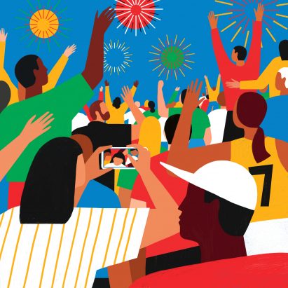 An illustration using colours from the Olympics