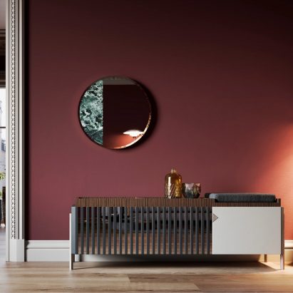 Panarea side board by Lebanto in a burgundy room