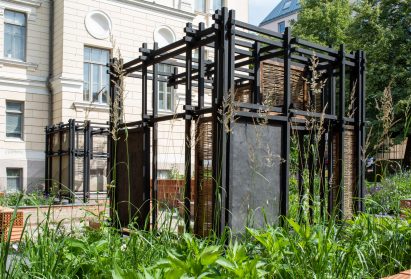 Biochar-covered structure