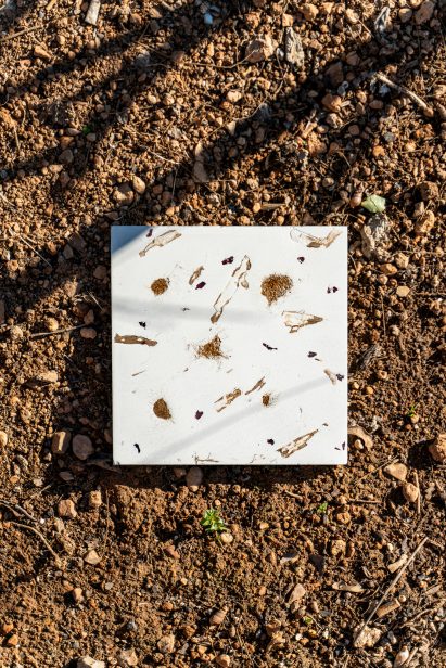 A tile from the Huguet x Pentagram collaboration