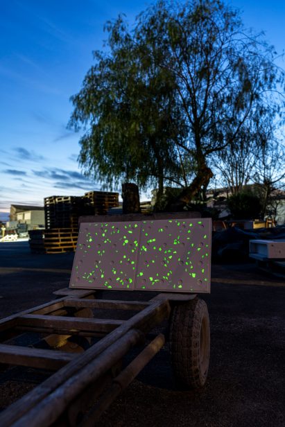 Glow-in-the-dark ceramic tiles