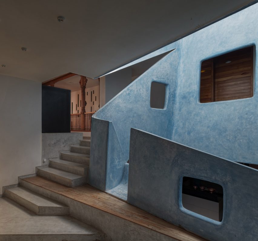 PMA madhushala wraps Indian home in perforated wall of brick and stone