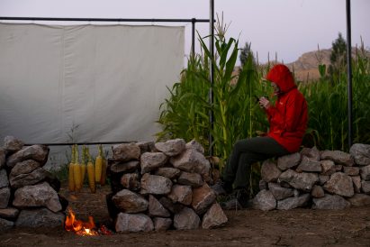 Visitor at eco-lodge in Iran