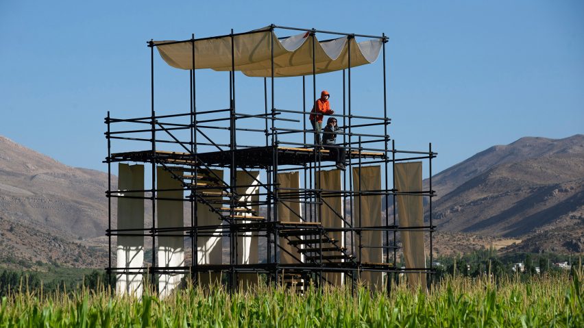 Eco lodge in middle of green field