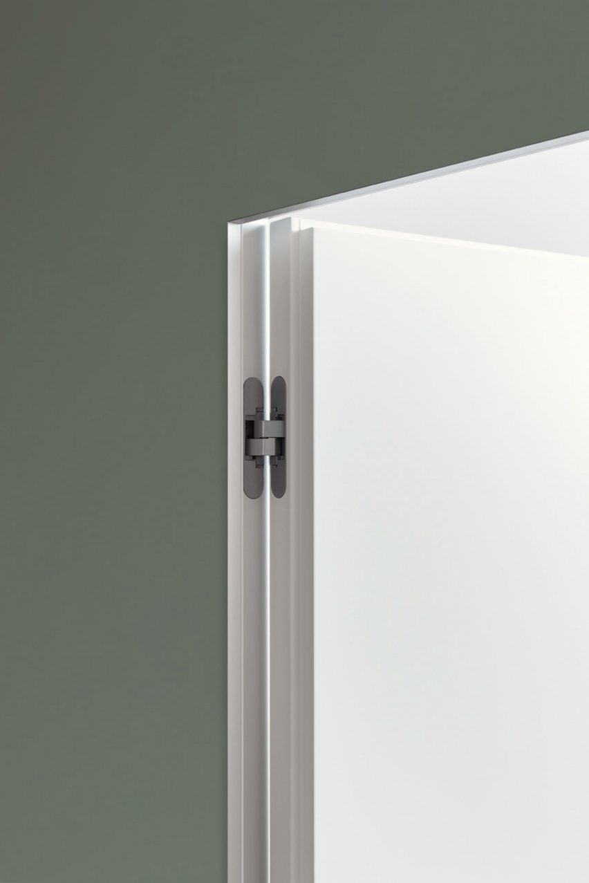 Photograph showing door hinge detail
