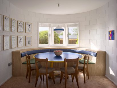 Dining table in Red House by David Kohn Architects