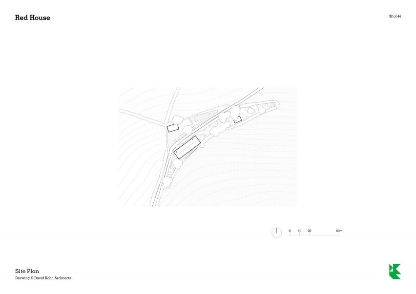 Site plan of Red House by David Kohn Architects
