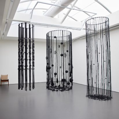 Three woven volumes were installaed at the Rohe Frames pop-up
