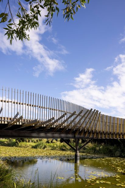 View of the metal fins at Bara Bridge in Sydney