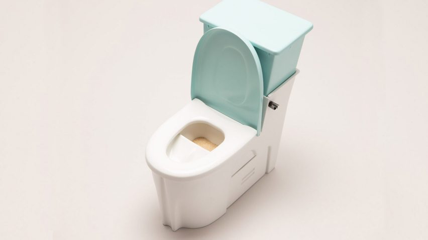 Sandi toilet uses conveyor belt rather than water to dispose of waste