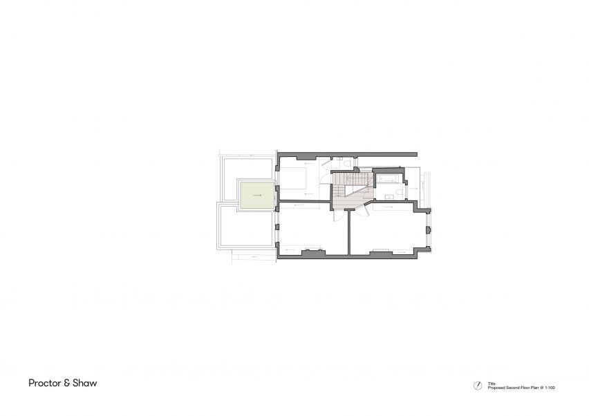 Second floor plan of Sky Lantern House by Proctor & Shaw