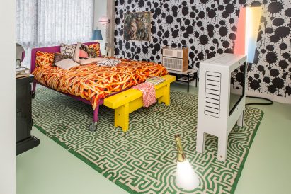 Maximalist bedroom inside the Studio Job office
