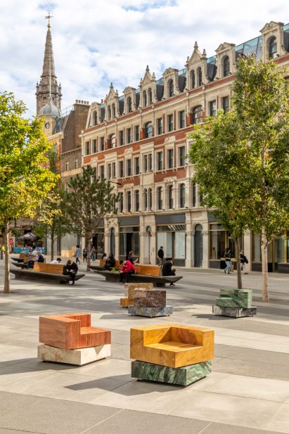 Chairs designed by Sabine Marcelis for Swivel exhibition at London Design Festival