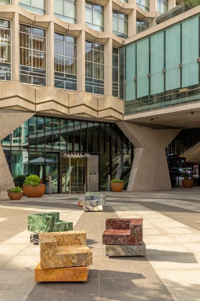 Sabine Marcelis Swivel installation in St Giles Square