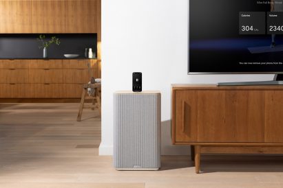 Weight cabinet with AI phone dock