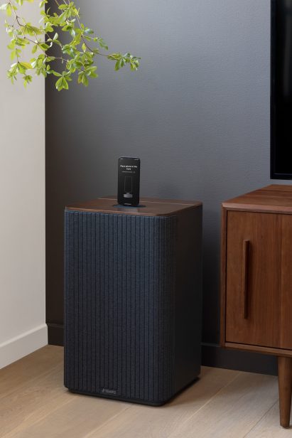 Fabric weight cabinet with phone dock