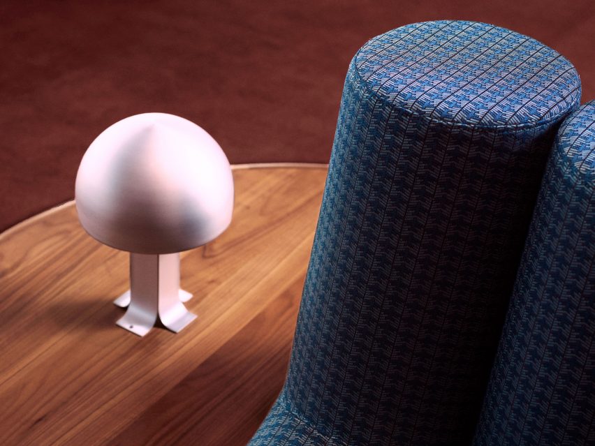 Photograph showing detail of side table lighting