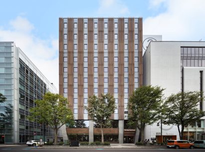 Front facade of The Royal Park Canvas hotel in Sapporo