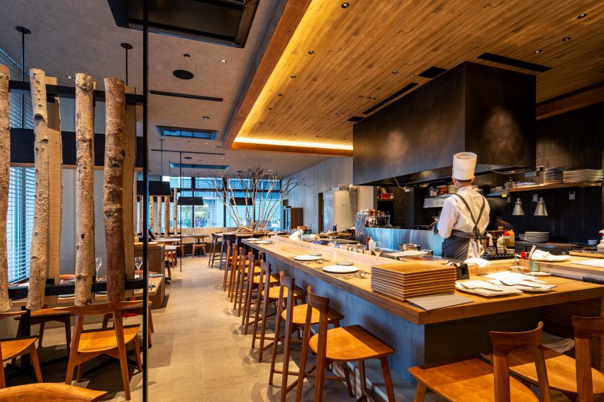 Interior of the Royal Park Canvas hotel in Sapporo, Japan, by Mitsubishi Jisho Design