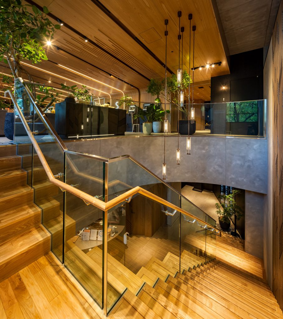 Interior of the Royal Park Canvas hotel in Sapporo, Japan, by Mitsubishi Jisho Design
