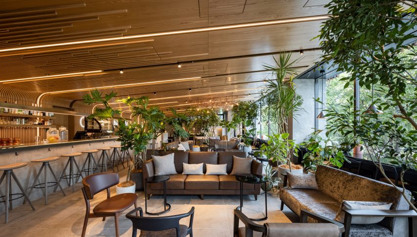 Interior of the Royal Park Canvas hotel in Sapporo, Japan, by Mitsubishi Jisho Design
