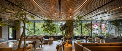 Interior of The Royal Park Canvas hotel in Sapporo