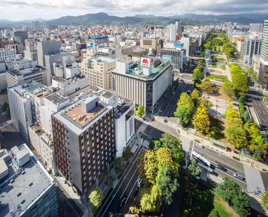 Exterior of the Royal Park Canvas hotel in Sapporo, Japan, by Mitsubishi Jisho Design
