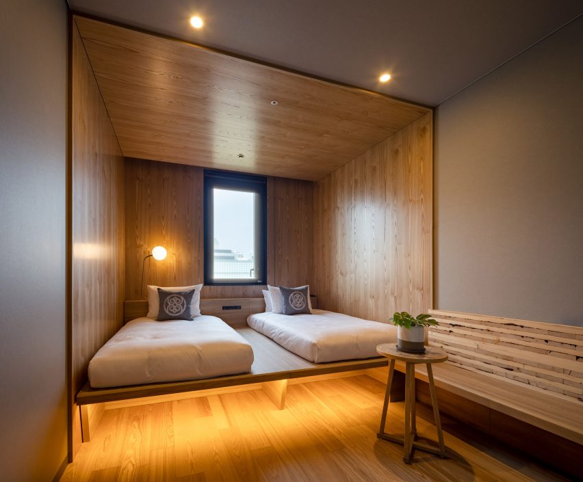 Interior of the Royal Park Canvas hotel in Sapporo, Japan, by Mitsubishi Jisho Design
