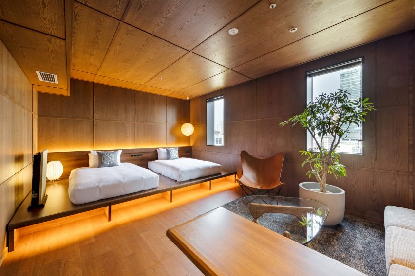 Interior of the Royal Park Canvas hotel in Sapporo, Japan, by Mitsubishi Jisho Design