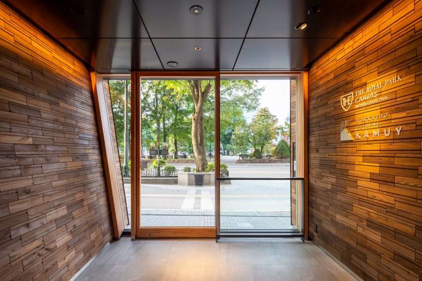 Interior of the Royal Park Canvas hotel in Sapporo, Japan, by Mitsubishi Jisho Design