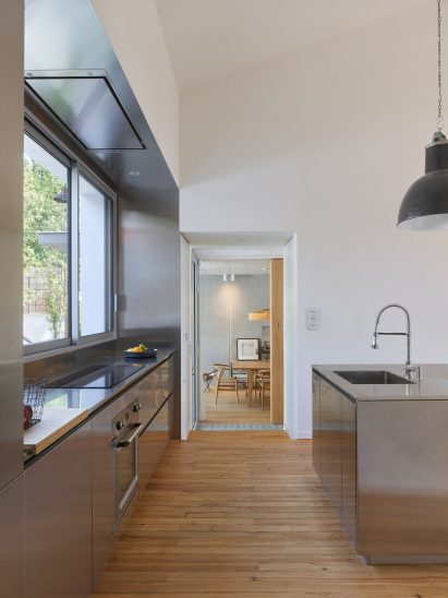 Kitchen with wooden floor