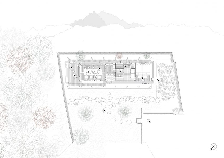 Plan of Bugok Friday House by TRU Architects