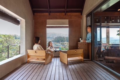 Image of a covered outdoor area at the South Korean home