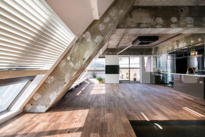 The interior of an open plan apartment