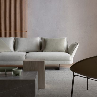 Photograph showing sofa in living room