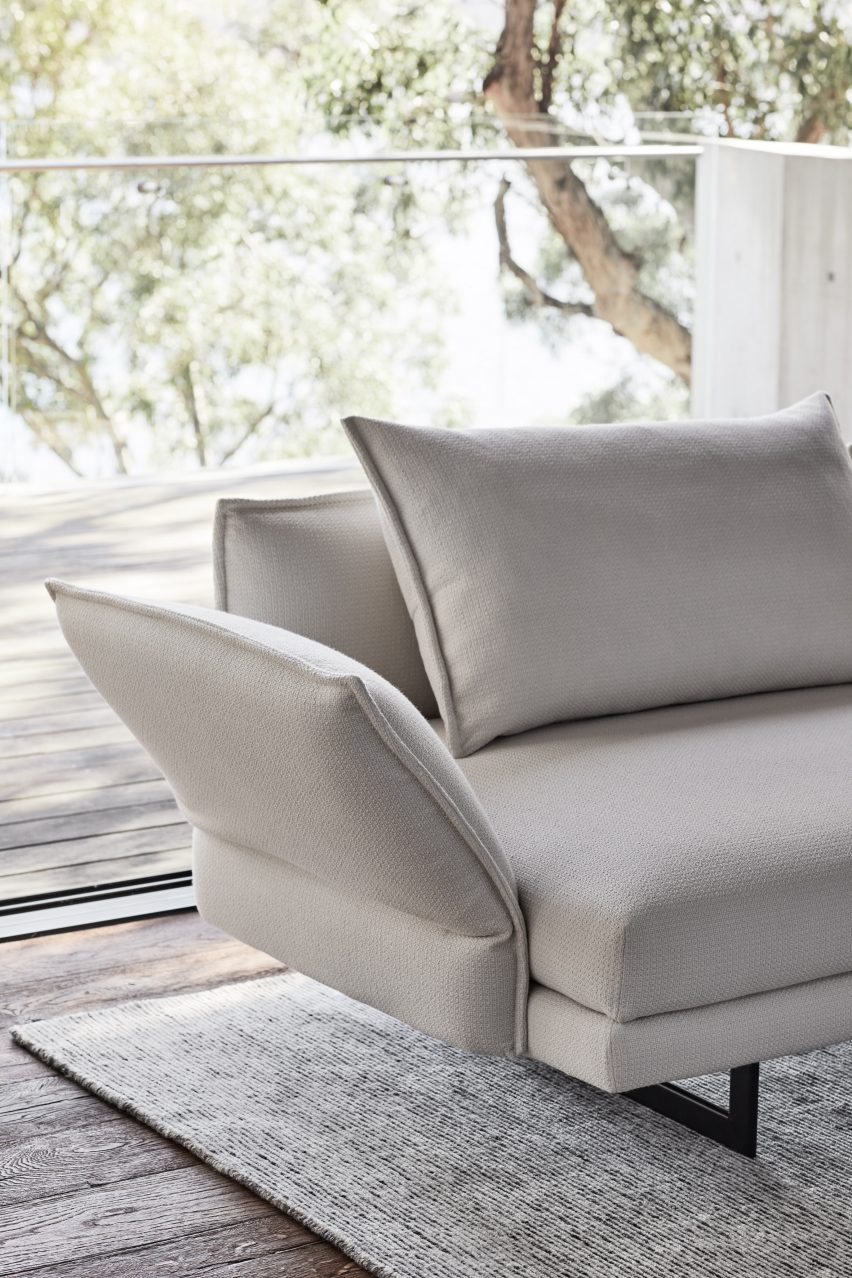 Photograph showing detail of sofa upholstery