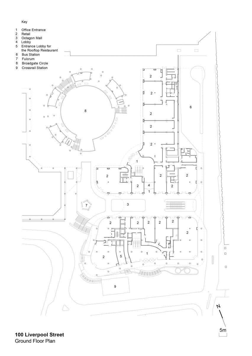 Floor plan of 100 Liverpool Street by Hopkins Architects