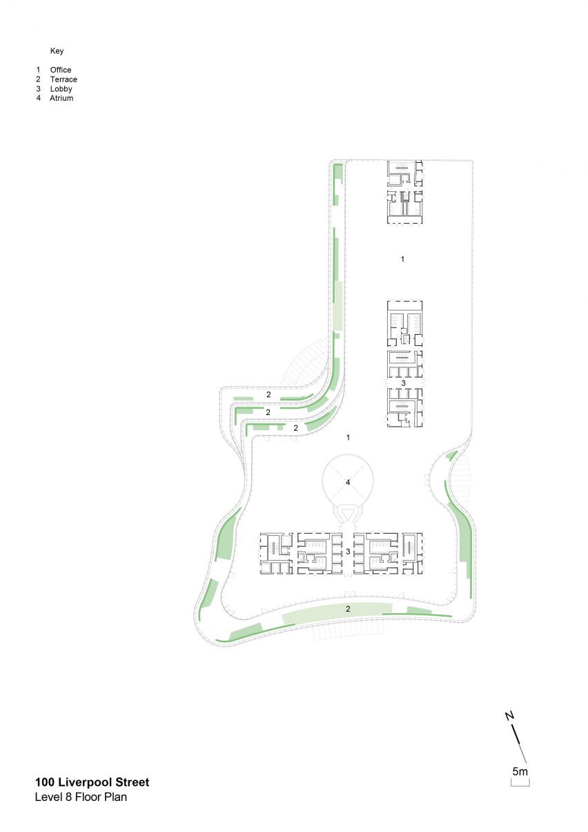 Floor plan of 100 Liverpool Street by Hopkins Architects