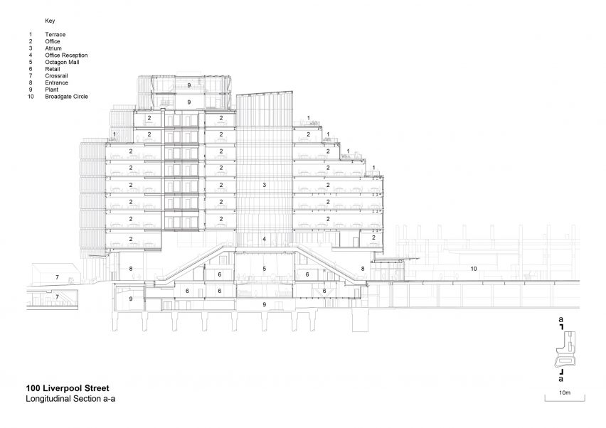 Section of 100 Liverpool Street by Hopkins Architects