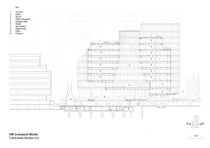 Section of 100 Liverpool Street by Hopkins Architects