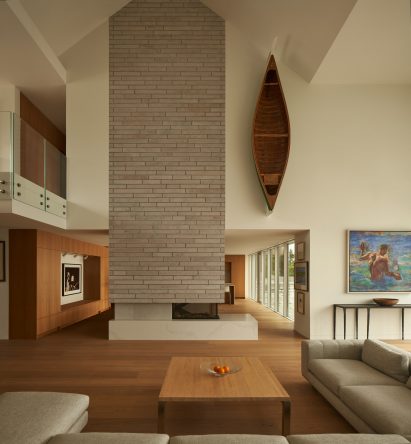 Stone fireplace Omar Gandhi