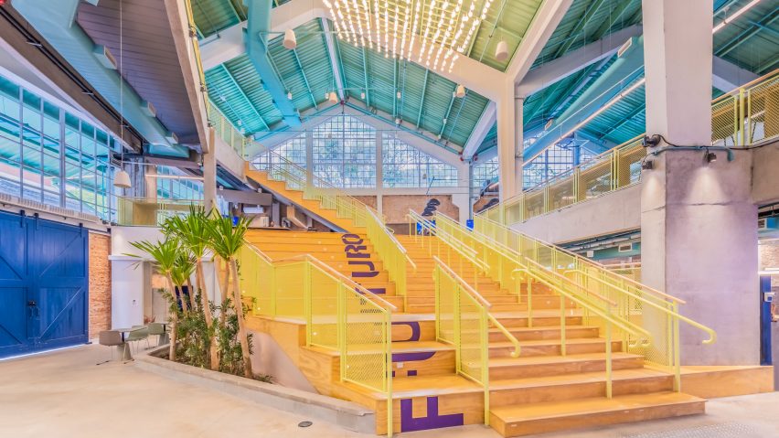 Image of a yellow staircase