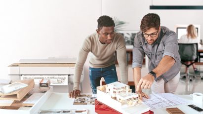 Architects planning a project