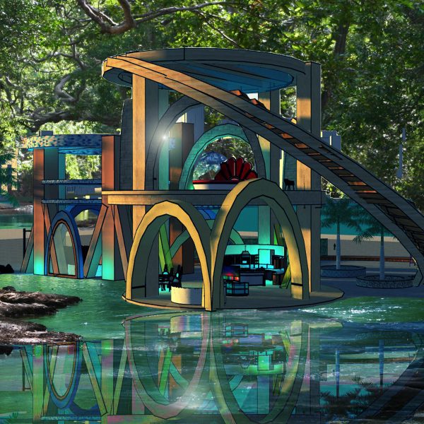 Render of a house with arches