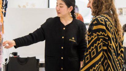Image of students looking at artwork